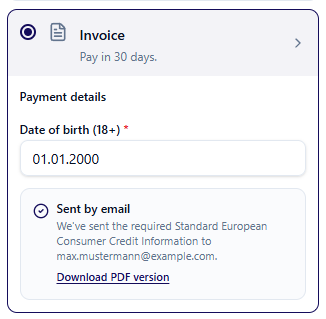 Example confirmation after automatic SECCI email delivery.